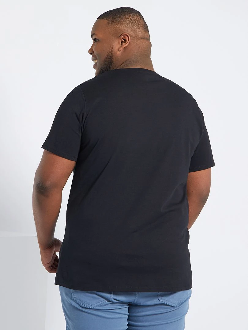 T shirt uni en maille jersey   noir