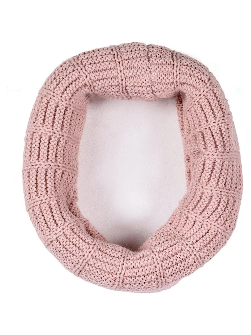 Ensemble Snood Bonnet Komin   Made in UE   Rose
