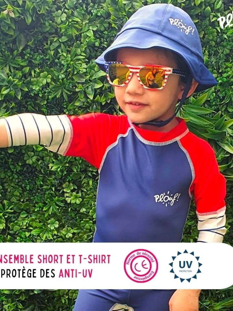 Ensemble Anti UV garçon : Marin Bleu Bleu