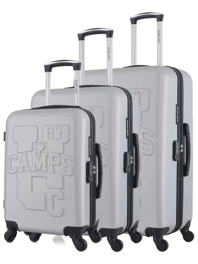 CAMPS UNITED SET DE 3 VALISES ABS MASSACHUSETTS Gris