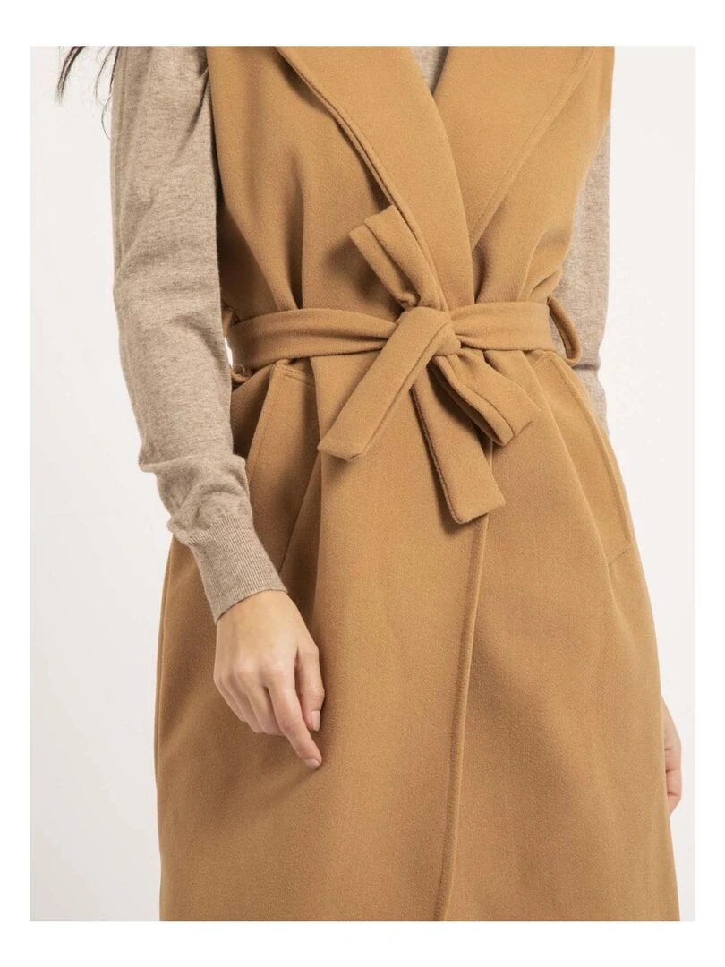 Manteau long sans manches UCLA   Beige
