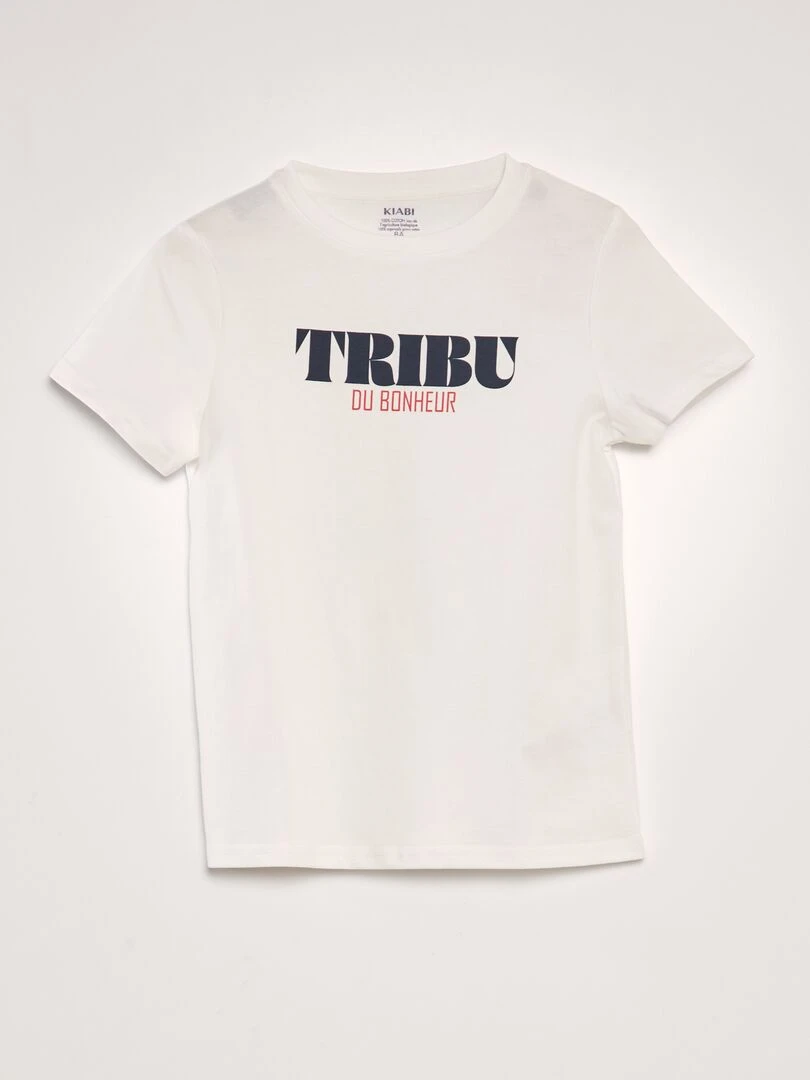 T shirt imprimé en coton Blanc
