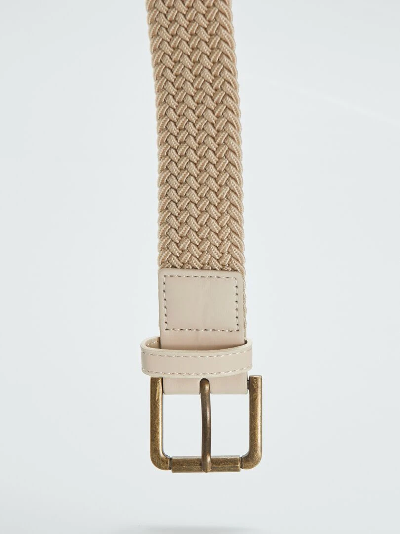 Ceinture tressée élastique beige