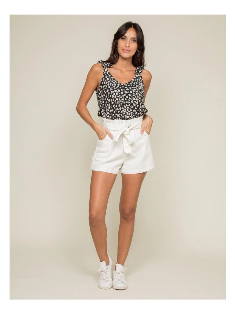 Top fluide motifs FIRA   Noir