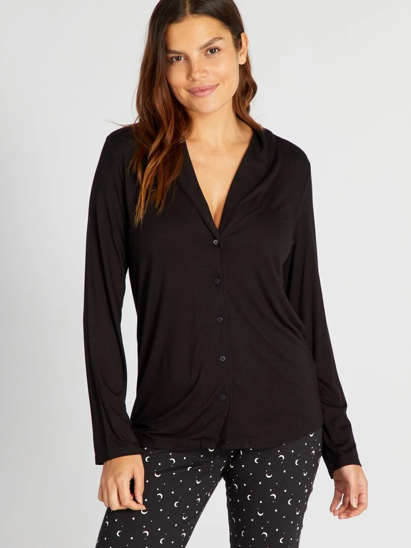 Haut de pyjama long   noir