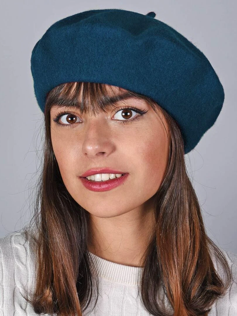 Béret Feutre de Laine Yva Made in UE Bleu pétrole