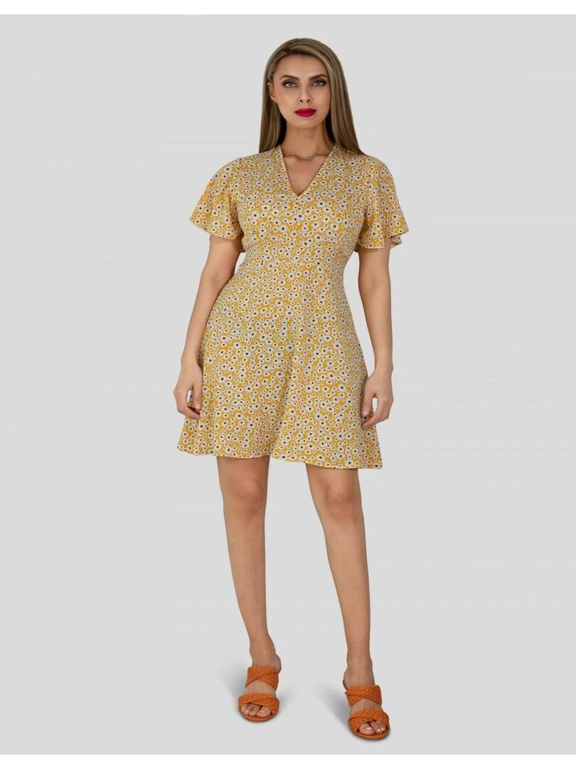 Robe courte Kebello Jaune