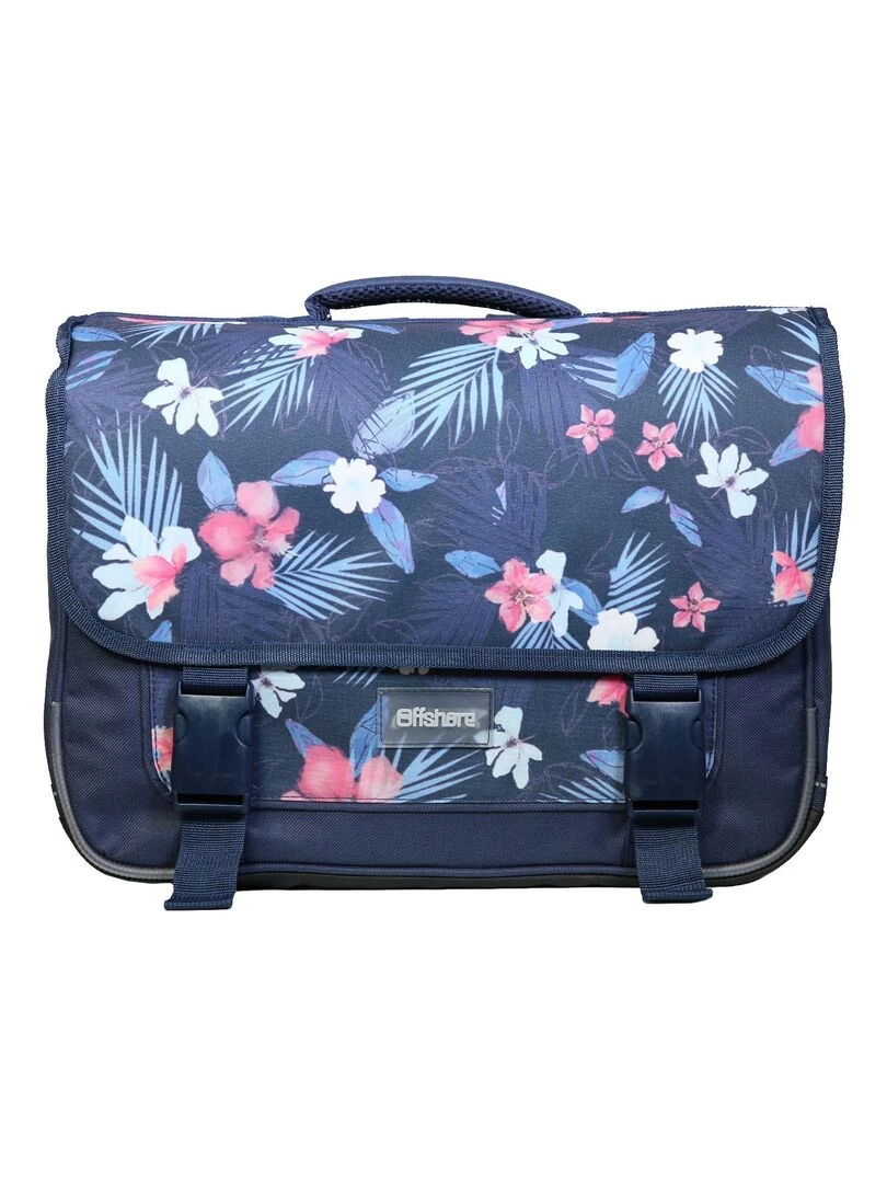 BAGTROTTER Cartable 38 cm Offshore Hibiscus Fleurs Bleu Bleu