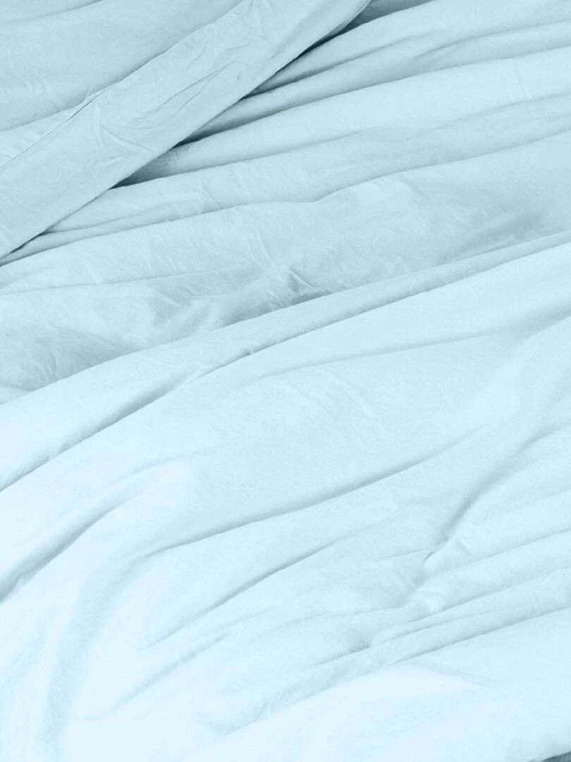 Housse de couette unie en coton Lavé   Bleu turquoise