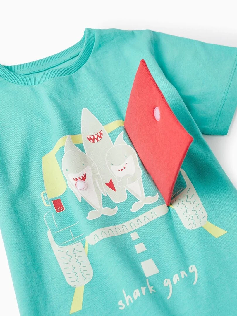 Pyjama en coton pour garçon manches courtes BAJA CALIFORNIA   Bleu clair