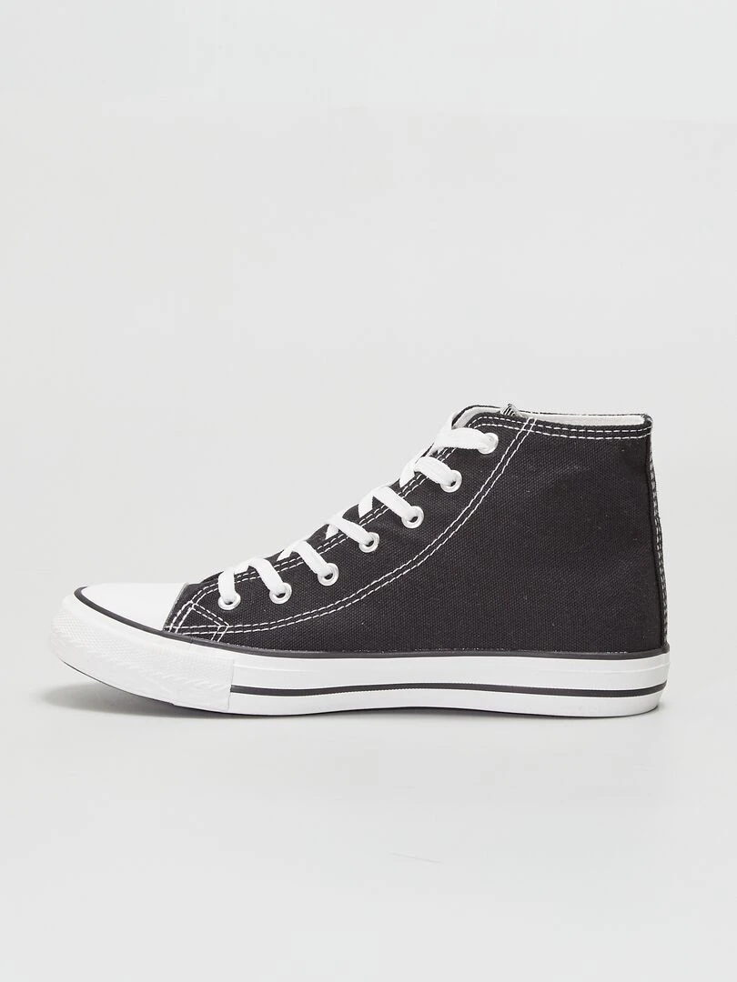 Baskets montantes en toile   noir