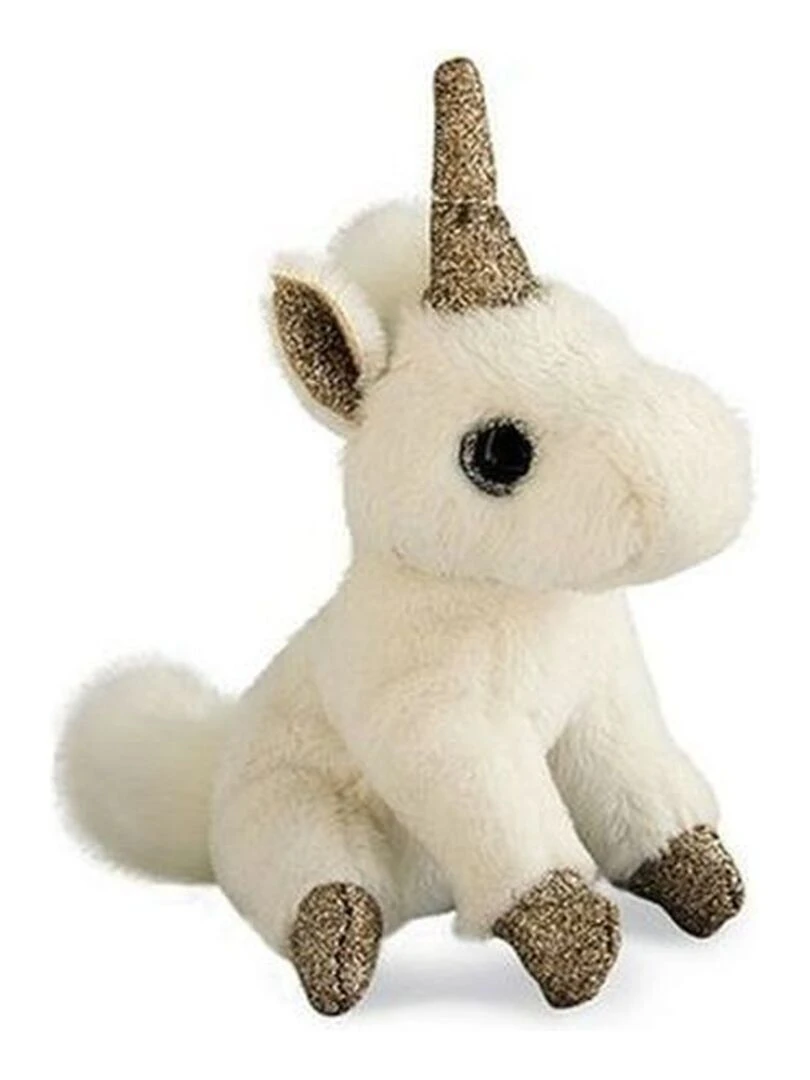 doudou Histoire d'ours Licorne Blanc or Porte Clés Blanc