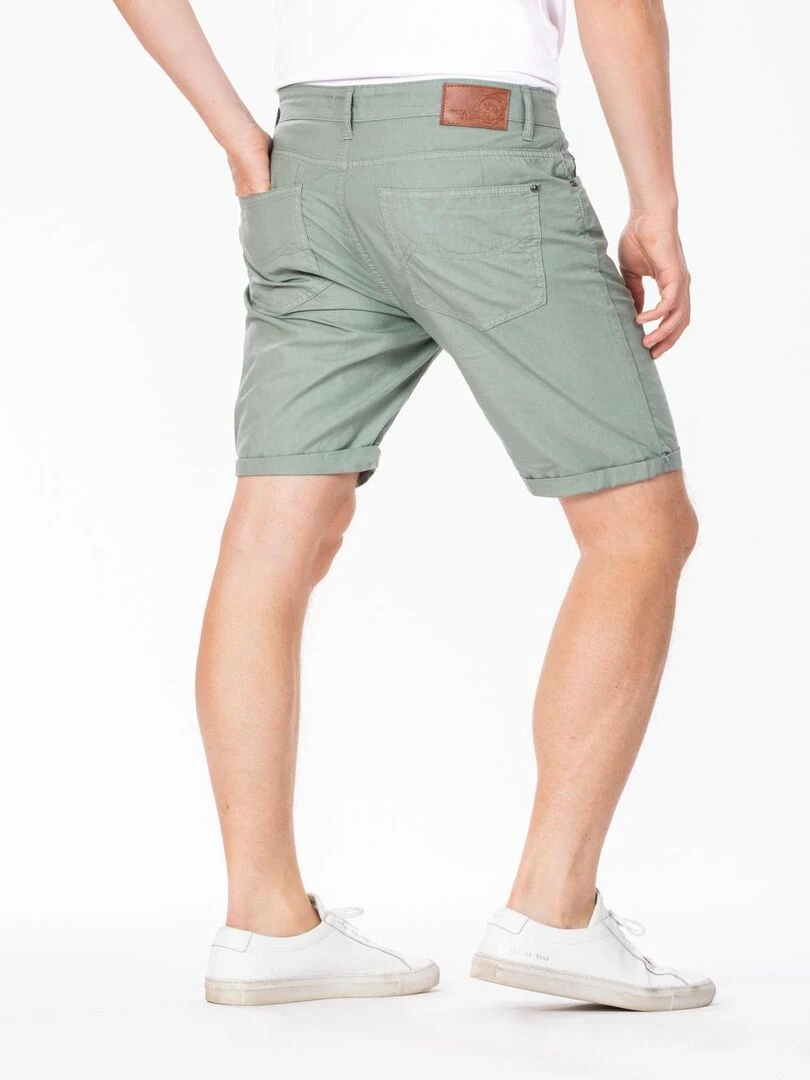 Bermuda à revers denim de couleur coton ANDRE 'Rica Lewis'   Vert