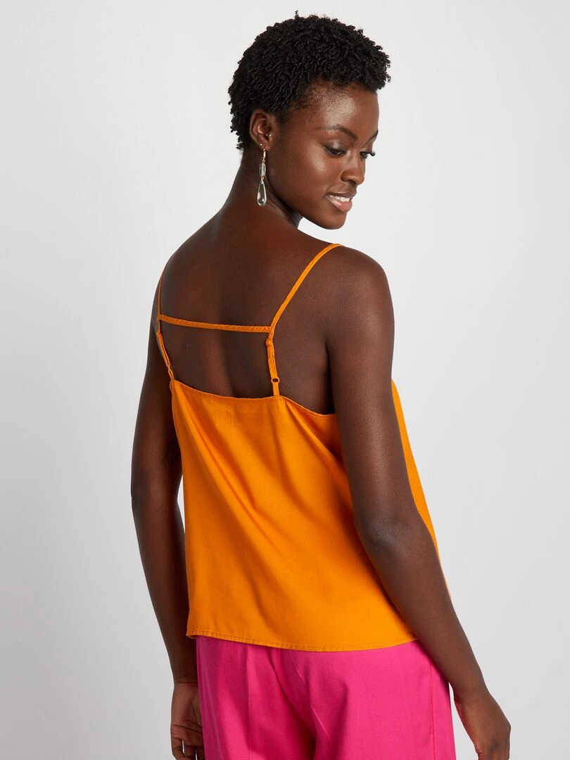 Top à fines bretelles   Orange