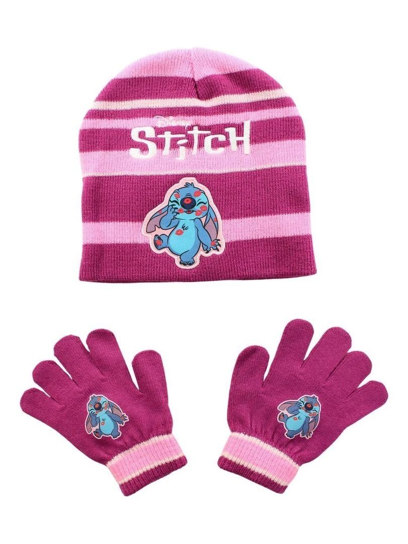 Disney Bonnet gant fille Imprimé Lilo Et Stitch Violet