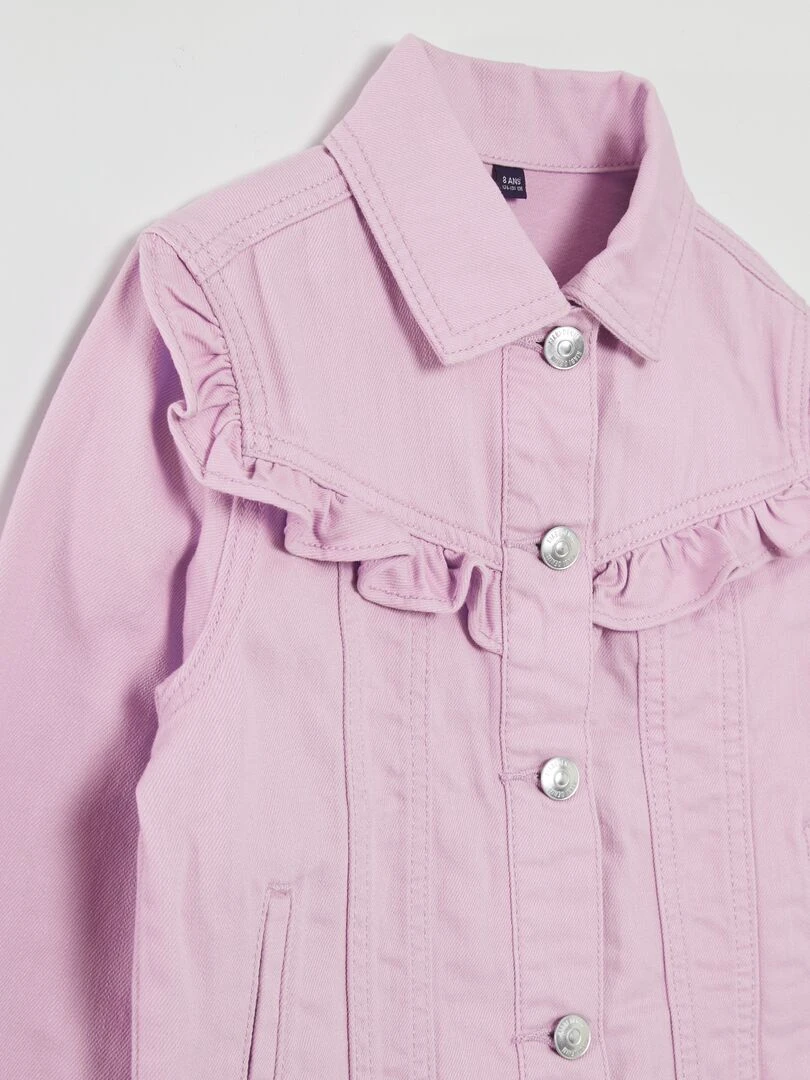 Veste en jean avec volants   Violet