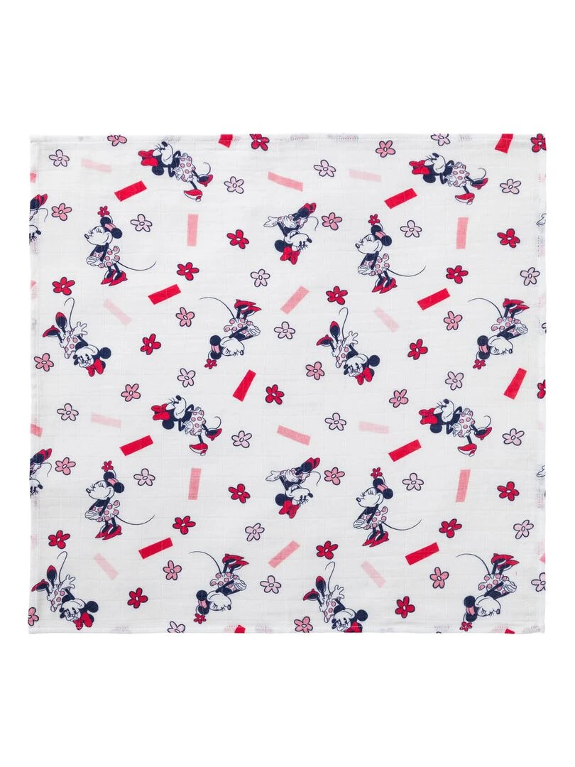 Lot de 3 langes Minnie Confettis   60x60 cm   Rose