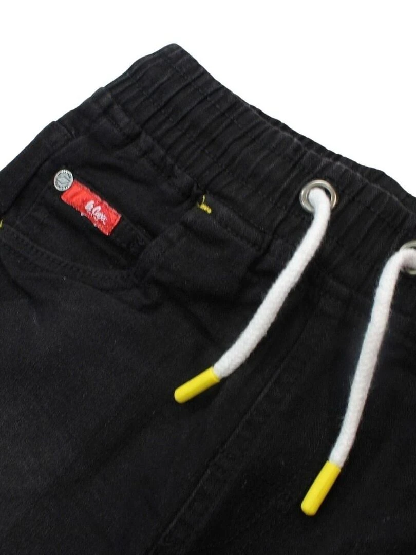 Lee Cooper   Bermuda garçon imprimé logo en coton   Noir