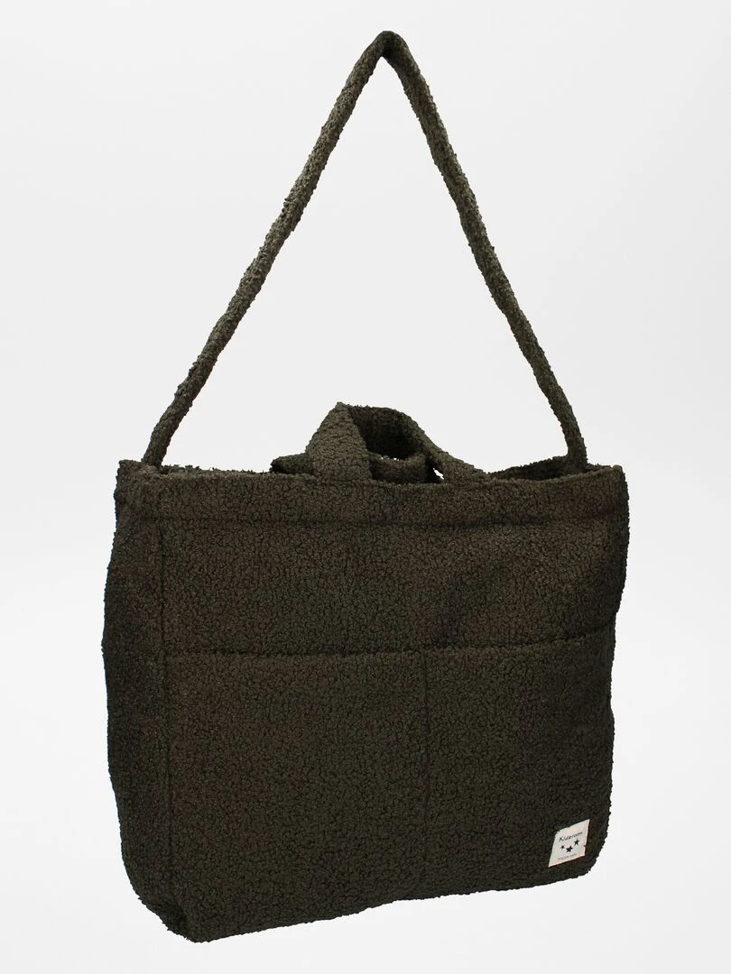 Sac à langer en sherpa + tapis à langer nomade   Kaki