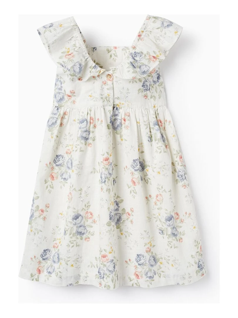 Robe En Coton À Fleurs Pour Fille 'You&Me' manches courtes BROTHERS&SISTERS   Beige clair