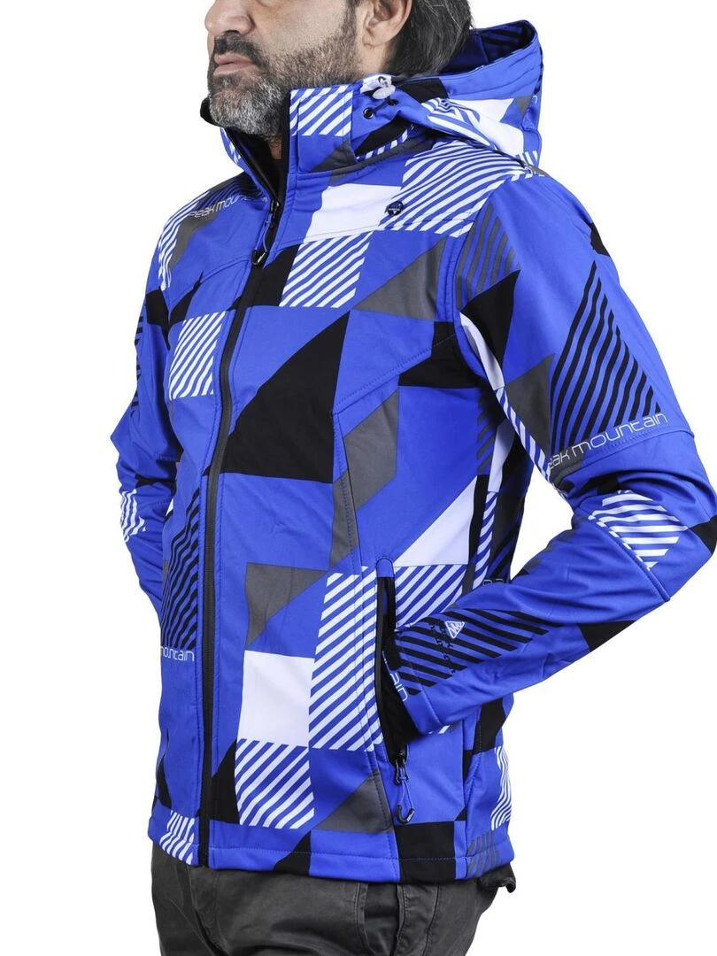 Blouson softshell homme COVER   PEAK MOUNTAIN   Bleu Gris