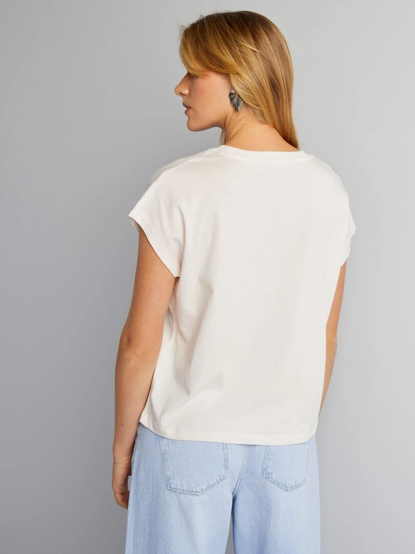 T shirt en coton avec imprimé   Rose clair