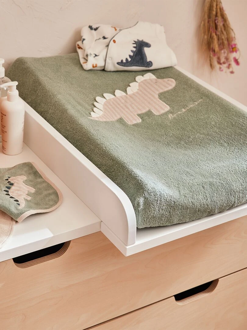 Matelas à langer avec housse élastique en éponge eucalyptus Vert