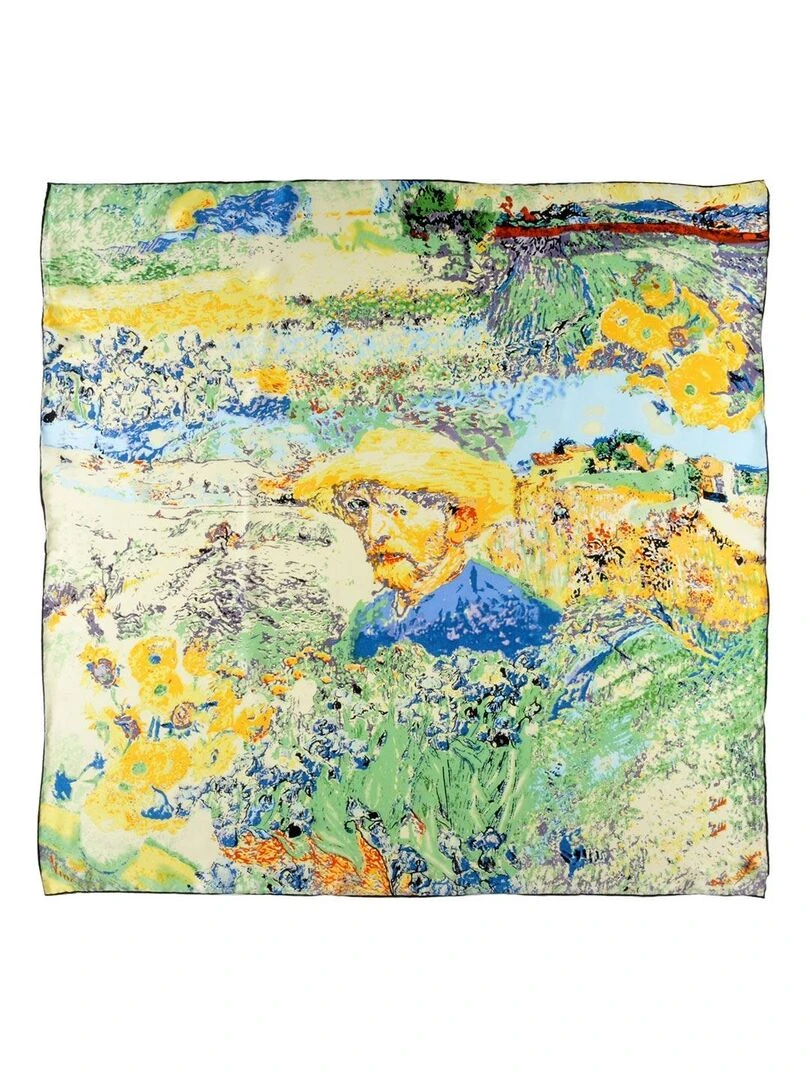 Carré de soie Hommage à Van Gogh Multicolore
