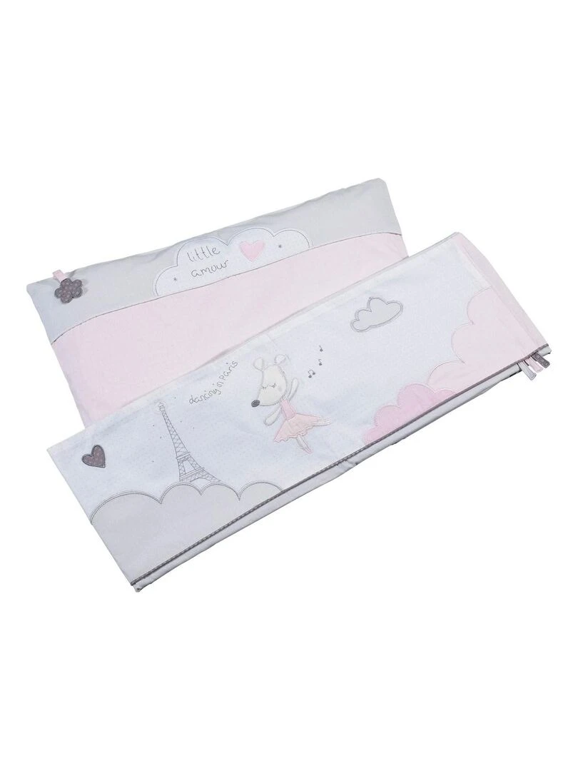 Parure de lit bébé 190x140cm et taie en coton Rose SAUTHON Rose