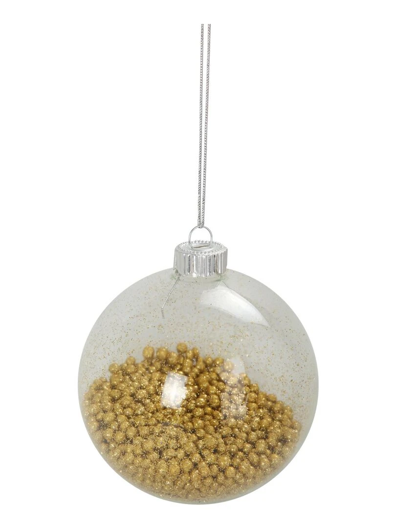 1 boule transparente avec bille noel Doré/or