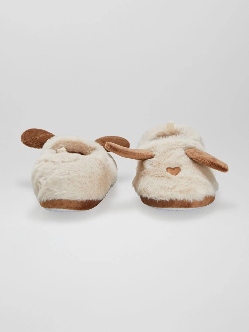 Chaussons élastiques animal   Beige