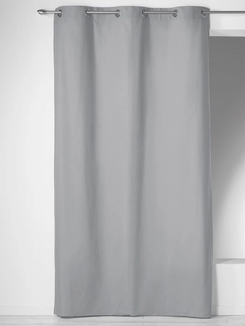 Rideau à œillets 100 % coton Panama Gris clair