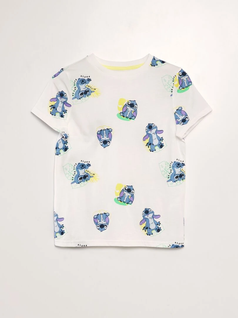 Ensemble t shirt + short 'Stitch'   2 pièces   Bleu