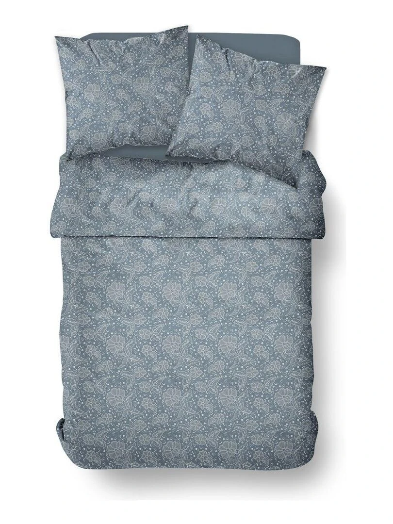 Parure de lit imprimé Floral coton SUNSHINE DAAN   Bleu