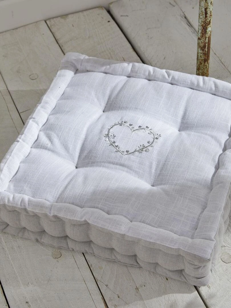 Coussin de sol avec broderies 'CHARME' 'TODAY' Gris clair