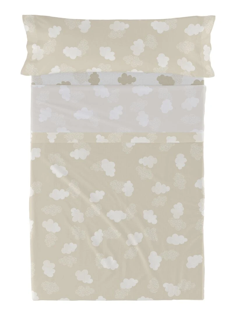 Parure de lit 2 pièces Clouds "Happyfriday" Beige