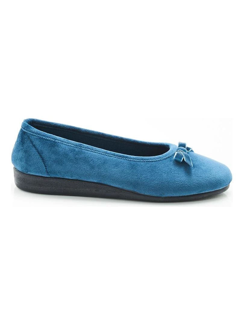Ballerines aspect velours   Damart   Bleu saphir