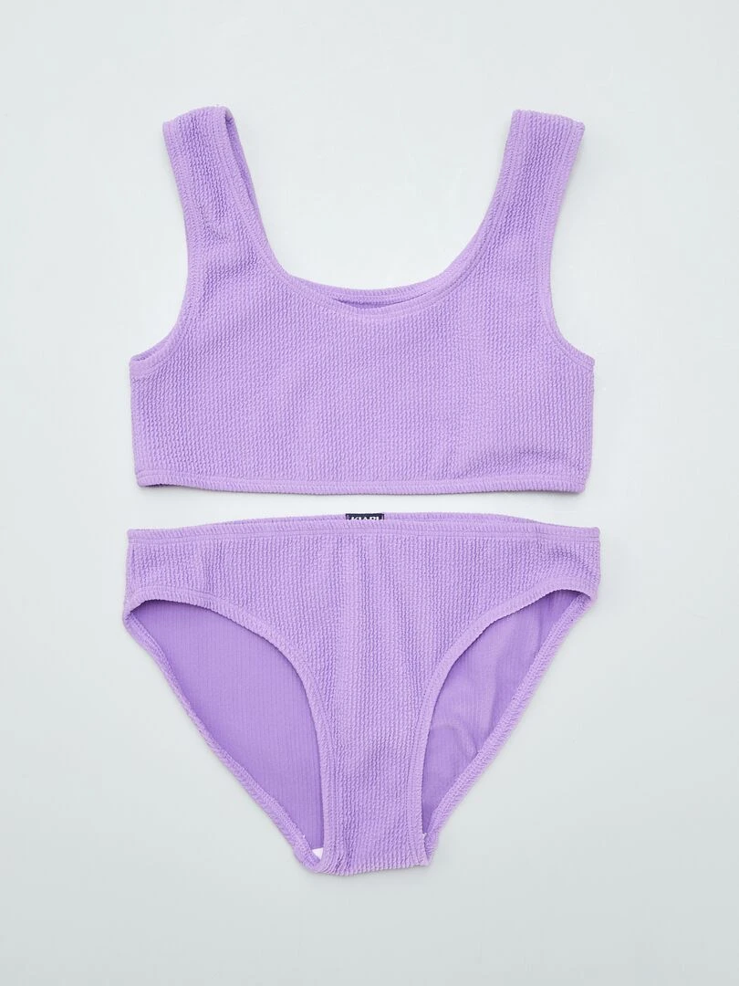Maillot de bain gaufré 2 pièces Violet