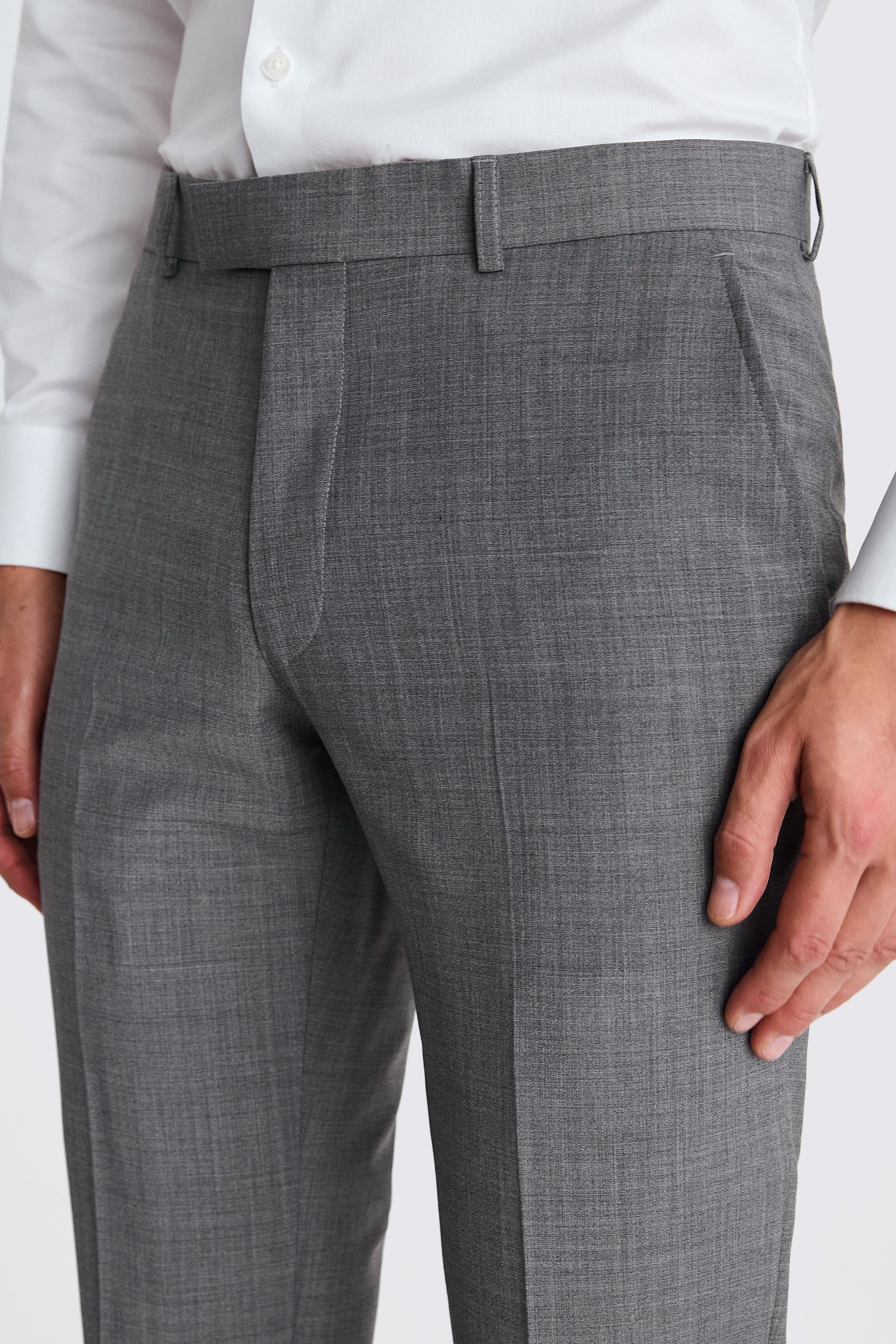 Slim Fit Taupe Matte Linen Trousers   Buy Online at Moss