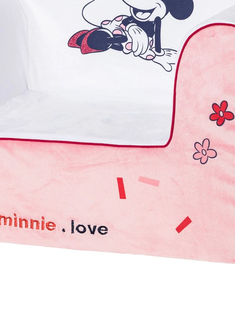 Fauteuil enfant droit en velours Minnie Confettis   12 mois   Rose