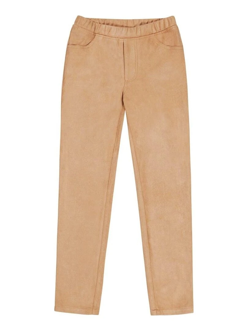 Pantalon Tregging Fille  Suédine Beige  MORGAN   'LA FAUTE A VOLTAIRE'   Beige