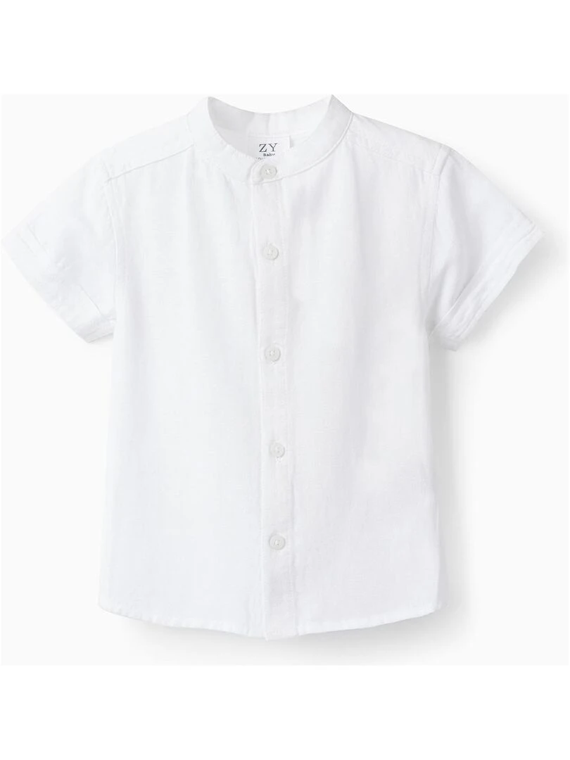 Chemise à manches courtes avec lin pour bébé garçon manches courtes MATISSE Blanc