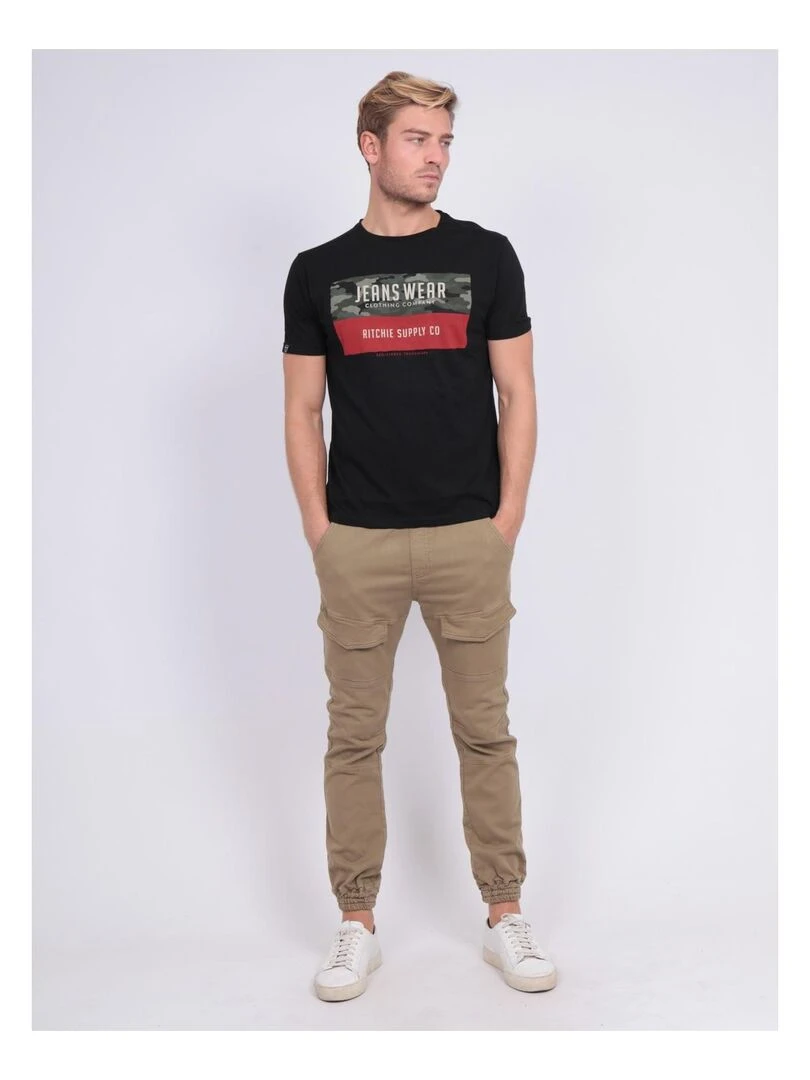 T shirt col rond NALTINO   Noir