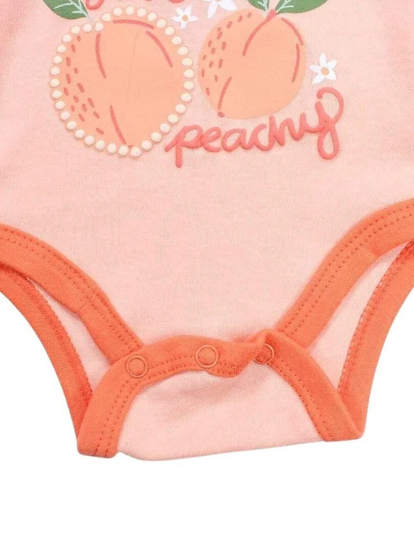 Lee Cooper   Ensemble ​​Body pantalon bonnet bébé fille Imprimé Logo   Orange