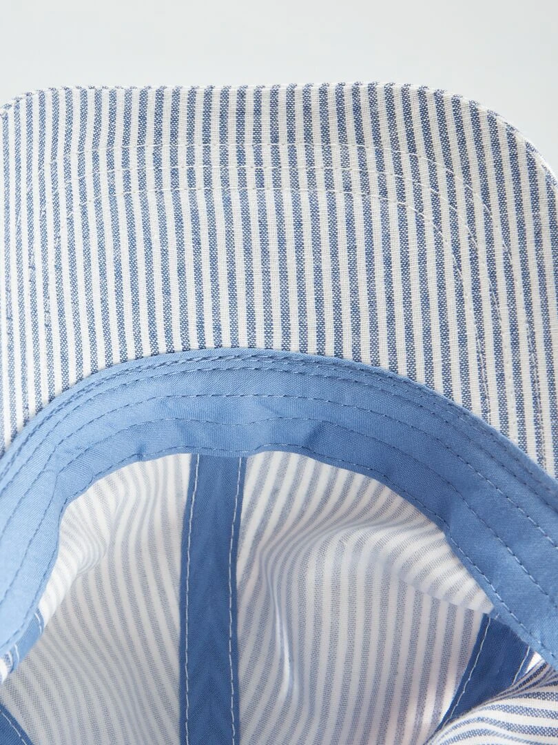 Casquette en toile rayée   Bleu