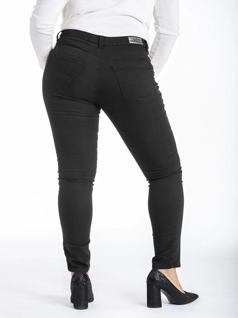 Jeans slim taille haute stretch OBS9 'OBER'   Noir
