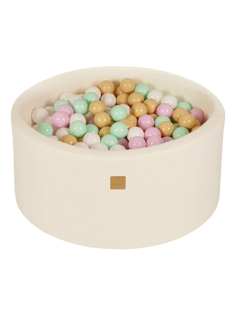 MeowBaby® Boucle Blanc Piscine à Balles Ronde 90x40cm balles: Rose Pastel/menthe/Blanc/Beige Rose