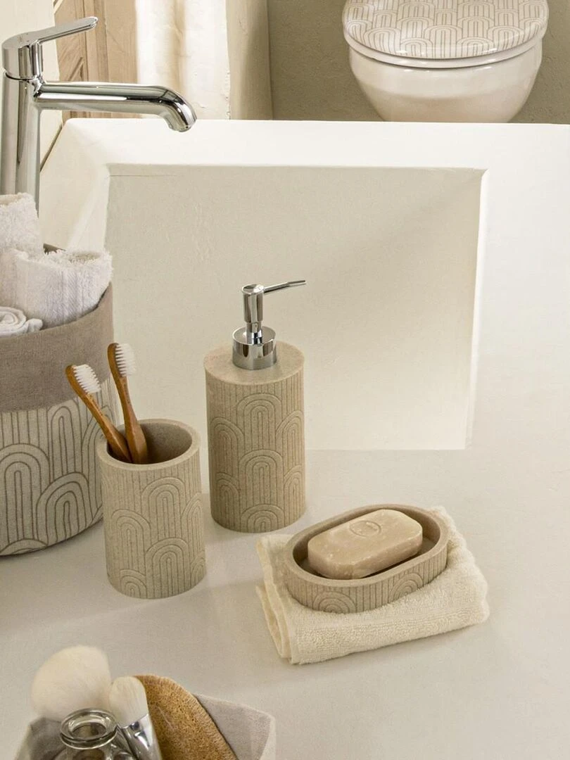 Guy Levasseur Set de salle de bain 3 pièces en polyrésine blanc Blanc