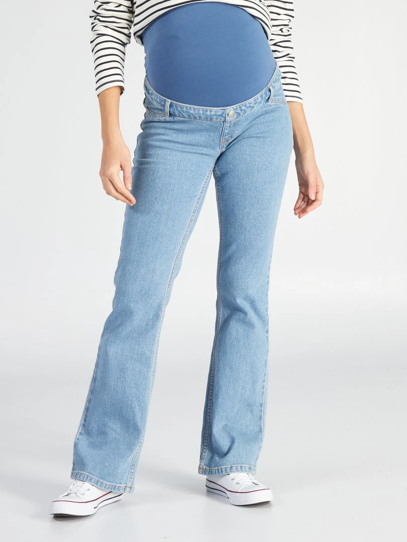 Jean grossesse coupe flare Bleu clair