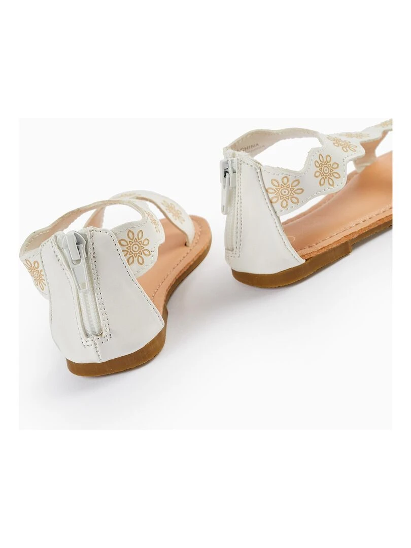 Sandale à motif floral pour bébé fille  CÉRÉMONIE   Blanc